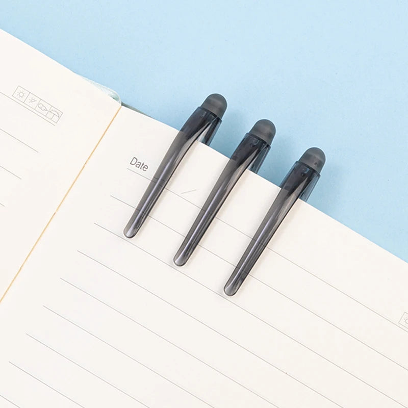 Deli Erasable Gel Pen 0.5mm Needle Tip Friction Erasable Black Blue Ink Smooth Writing No Smear School Office Supplies SA108-D