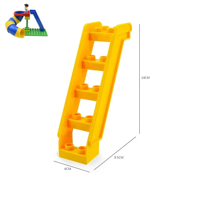 Big Building Blocks Slide Stair Swing Seesaw Ferris Wheel Series Compatible Duploe Large Brick Children Educational Toy Kid Gift