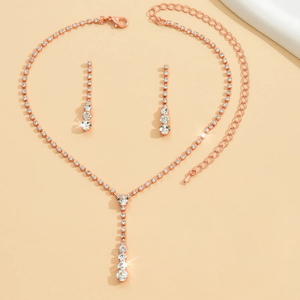 Coppira - 3PC Women's Trendy Copper Claw Chain Series Minimalist Necklace Earrings Jewelry Set Wedding Banquet Party Holiday Gift