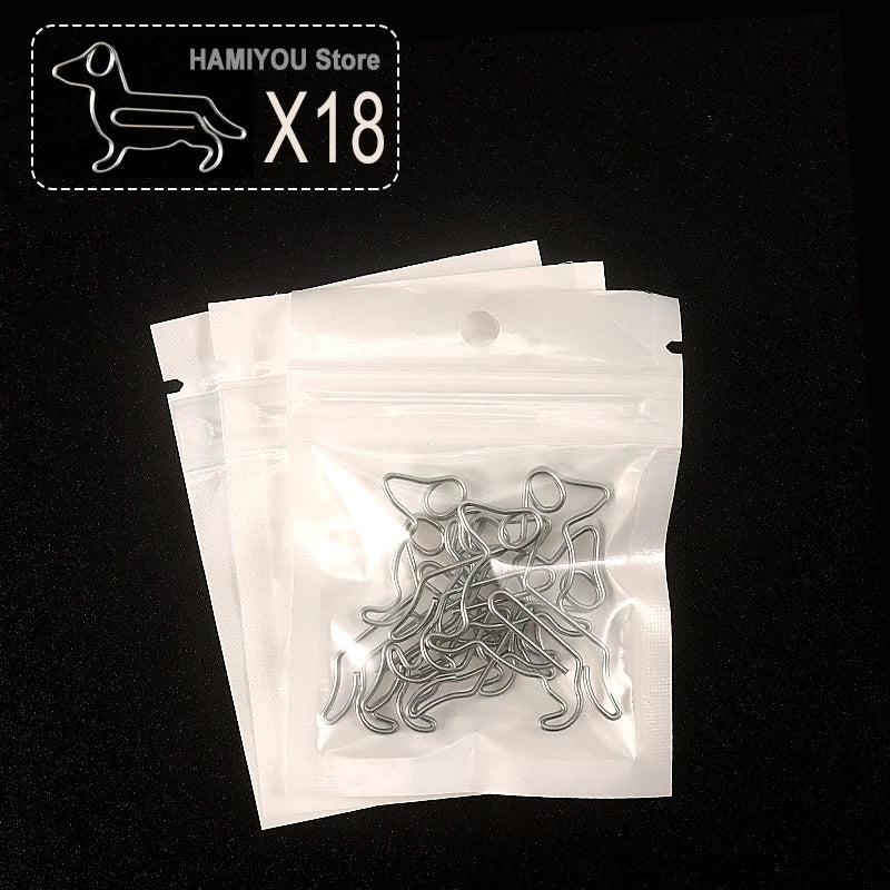 Little Dog Style Paper Clips Binder Clips Bookmarks Tickets Photo Clamp Patchwork Clips Office Binding Supplies silver purpleRed