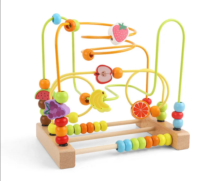Montessori Toys Baby Wooden Roller Coaster Bead Maze Toddler Early Learning Educational Puzzle Math Toy for Children 1 2 3 Years