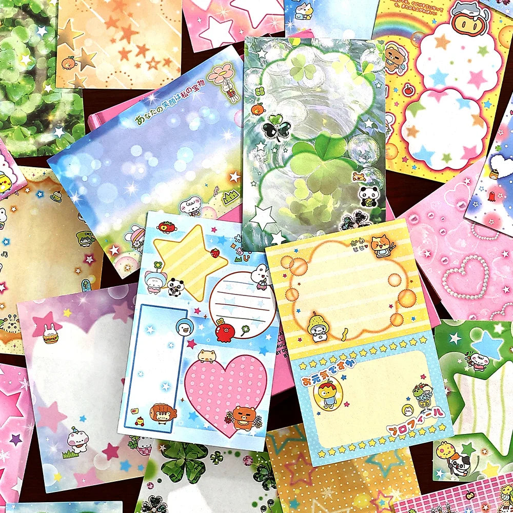 30sheets Neon Universe Series Kawaii Ins Memo Material Scrapbook Background Paper Creative Decoration DIY Handmade Craft Paper