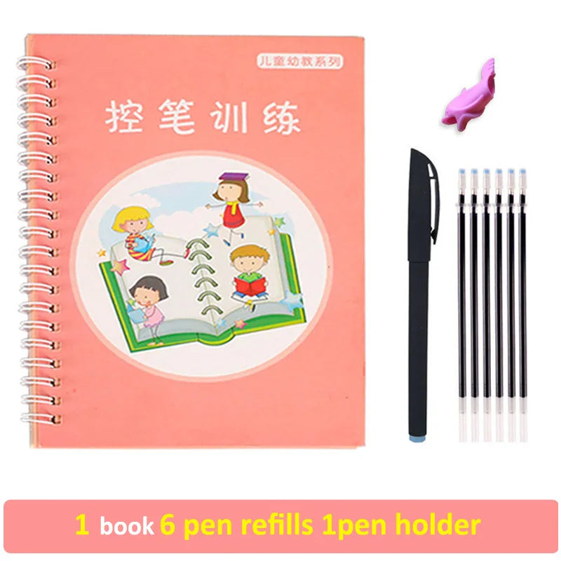 Reusable Magic Copybook Arabic Drawing Toys Children Montessori Pen Control Training Writing Learning Educational Toy Kids Gifts