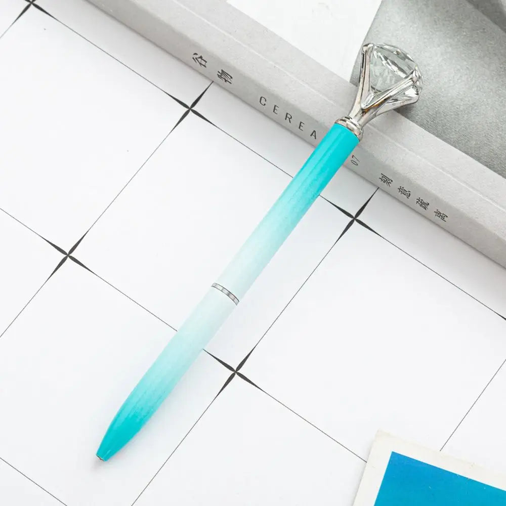 Creative Metal Crystal Pen Office Material Gift Metal Ballpoint Pen Large Diamond Crystal Big Diamond Pen Student Gifts 2024