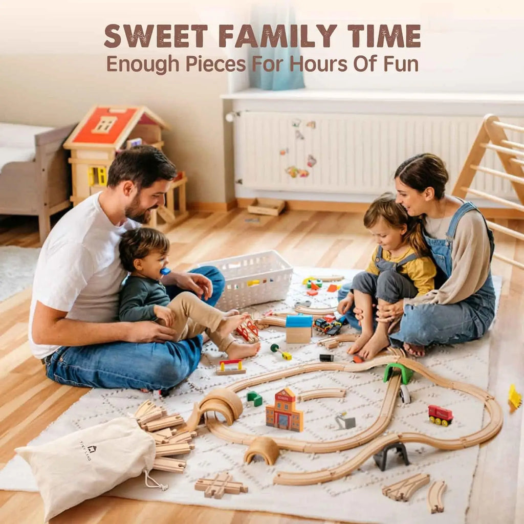 33style DIY Wooden Train Rail Tracks Accessories Wood Railway Track Parts Fit For All Wood Track Toy Christmas Birthday kid Gift