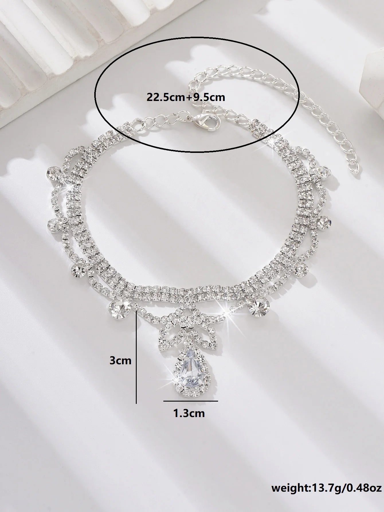 AQUÉA - 
1PC Fashion Ladies' Sparkling Water Drop Pendant Foot Chain Travel Beach Banquet Party Vacation Gift