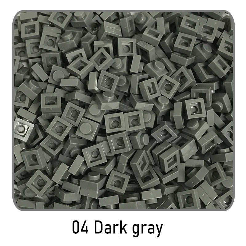 100Pcs DIY Bricks Parts 3024 1x1 Plate Educational Tech Construction Assmble Compatible Block Parts Toys for Child Kids