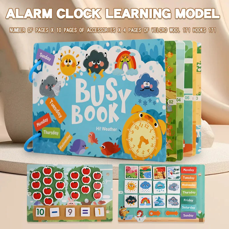 Montessori Baby Busy Book My First Quiet Book Paste Early Learning Education Toy Children Matching Game Toys for Kids 1 2 3 Year