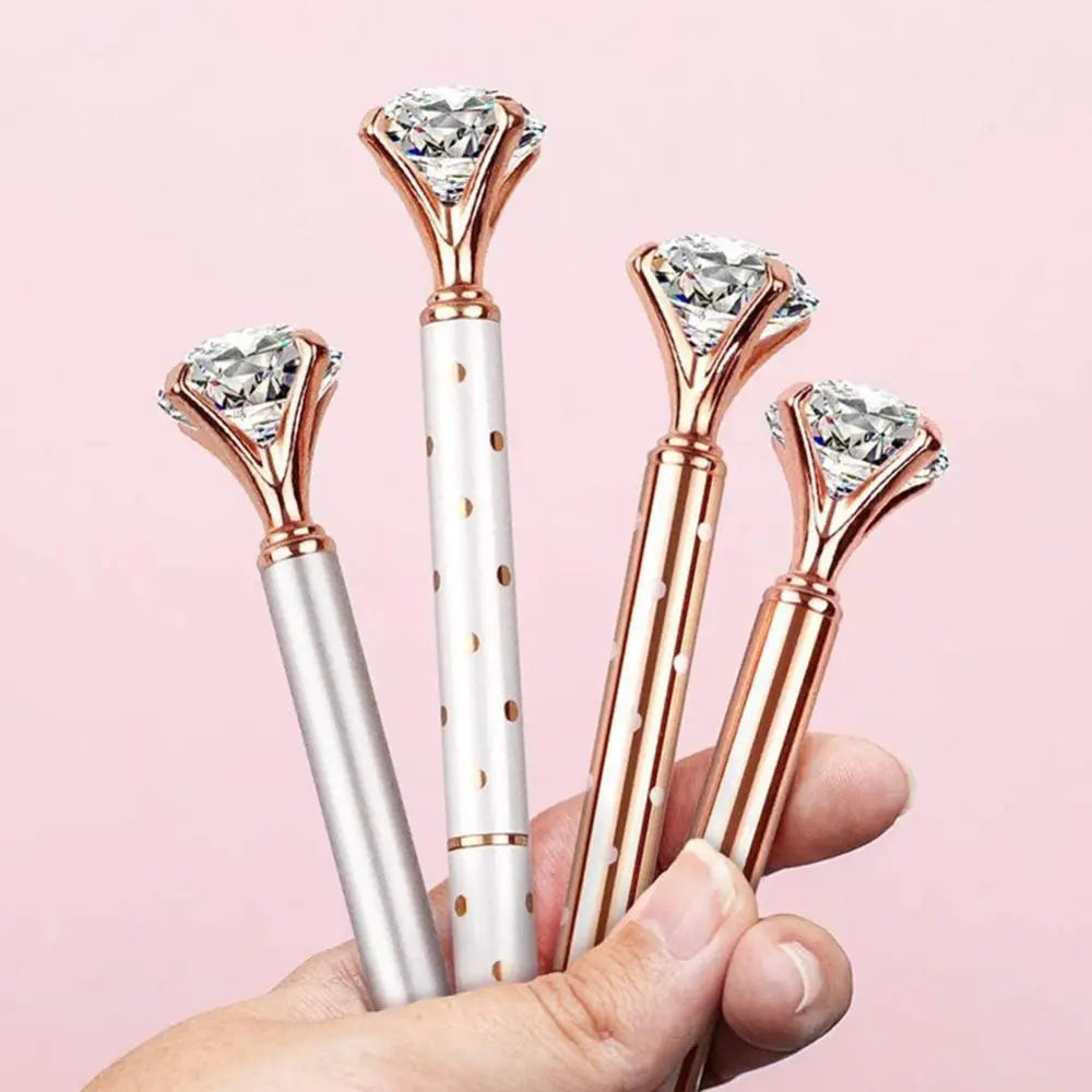 Creative Metal Crystal Pen Office Material Gift Metal Ballpoint Pen Large Diamond Crystal Big Diamond Pen Student Gifts 2024