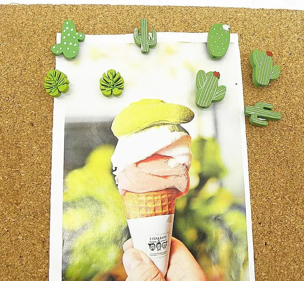30PCS Decorative Push Pins Wood Push Pins for Home Office Cork Board Tropical Elements Flamingo Pineapple Cactus Palm Leaf