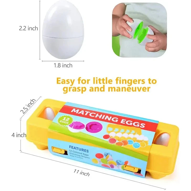 Montessori Educational Toys 1 2 3 Year Children Toy Easter Egg Baby Sensory Puzzle Smart Eggs Colors Shape Matching Sorter Games
