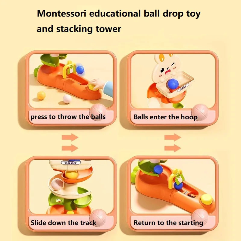 Montessori Baby Ball Drop Toy Toddlers Educational Toys for Children Activity Games Baby Learning Tower Stacking Toys for Babies