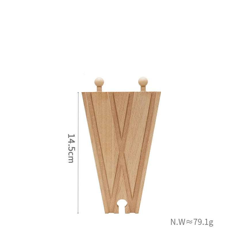 33style DIY Wooden Train Rail Tracks Accessories Wood Railway Track Parts Fit For All Wood Track Toy Christmas Birthday kid Gift