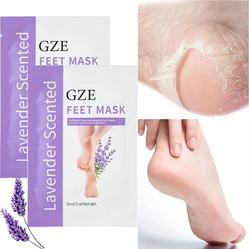 SoftStep Mask - GZE Foot Peel Mask Skin Exfoliating Foot Masks for Dry, Rough Cracked Feet Heels, Callus, Dead Skin Remover - Feet Peeling Mask