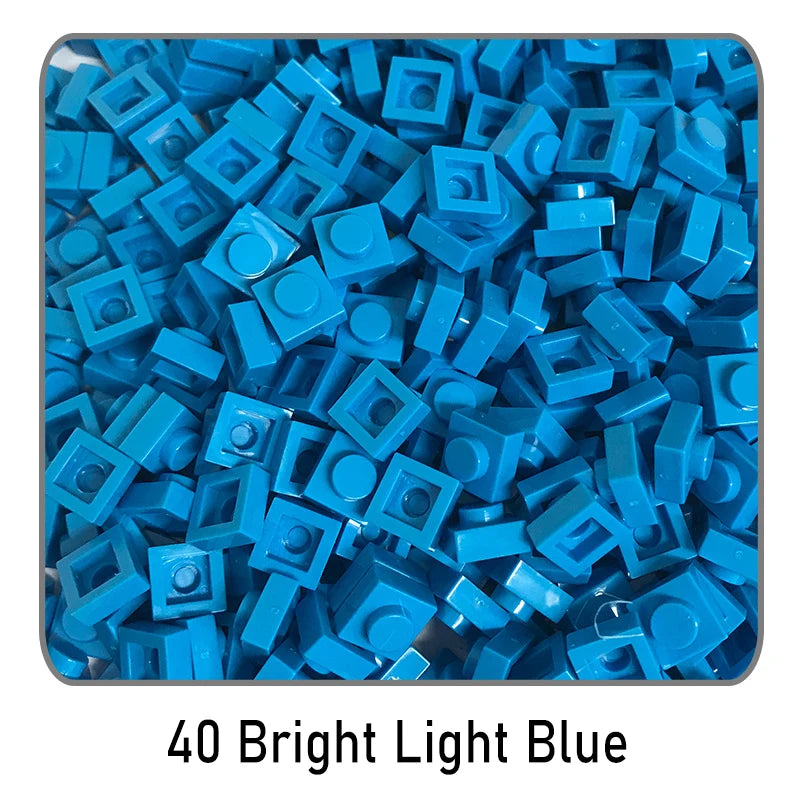 100Pcs DIY Bricks Parts 3024 1x1 Plate Educational Tech Construction Assmble Compatible Block Parts Toys for Child Kids