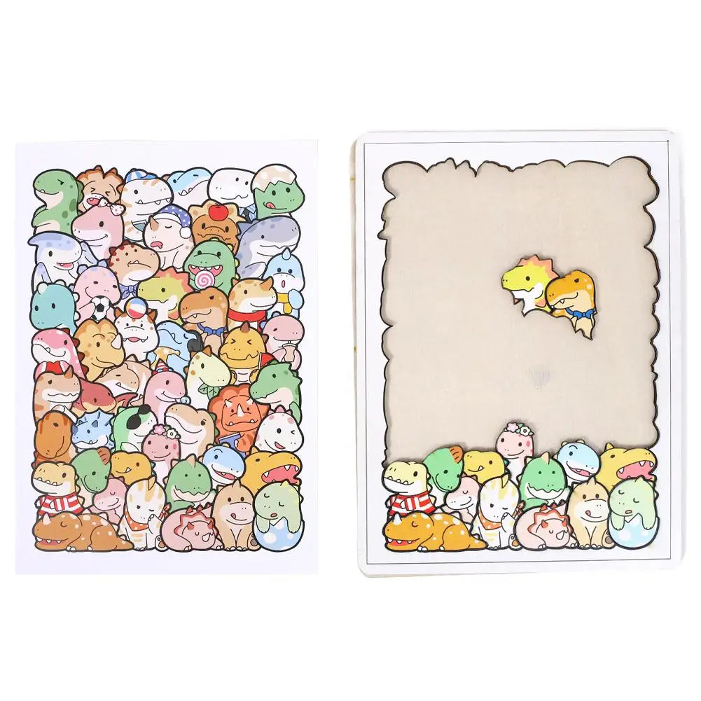 50pcs Wooden Cat Puzzles Animal Wooden Puzzle Stacking Toys Educational Puzzle For Kid Boys Girls Gifts Decoration Painting