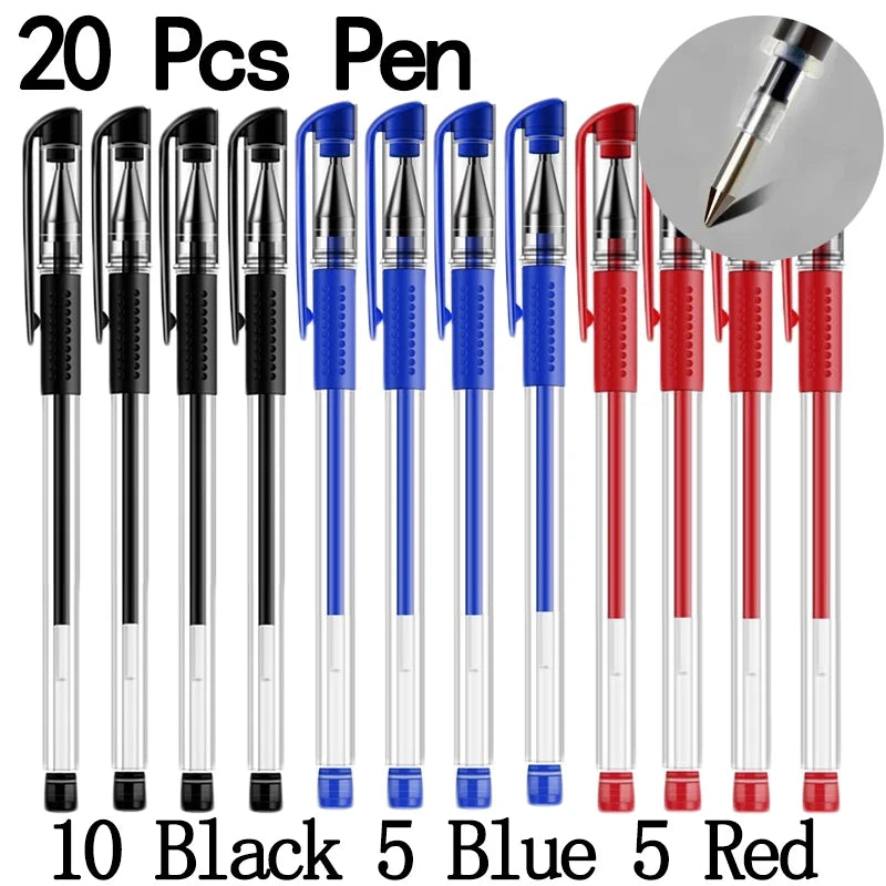 20/50 Pcs Gel pens Set Black Blue Red Refill Gel School & office Supplies Stationery kawaii accessories stationery cute pens