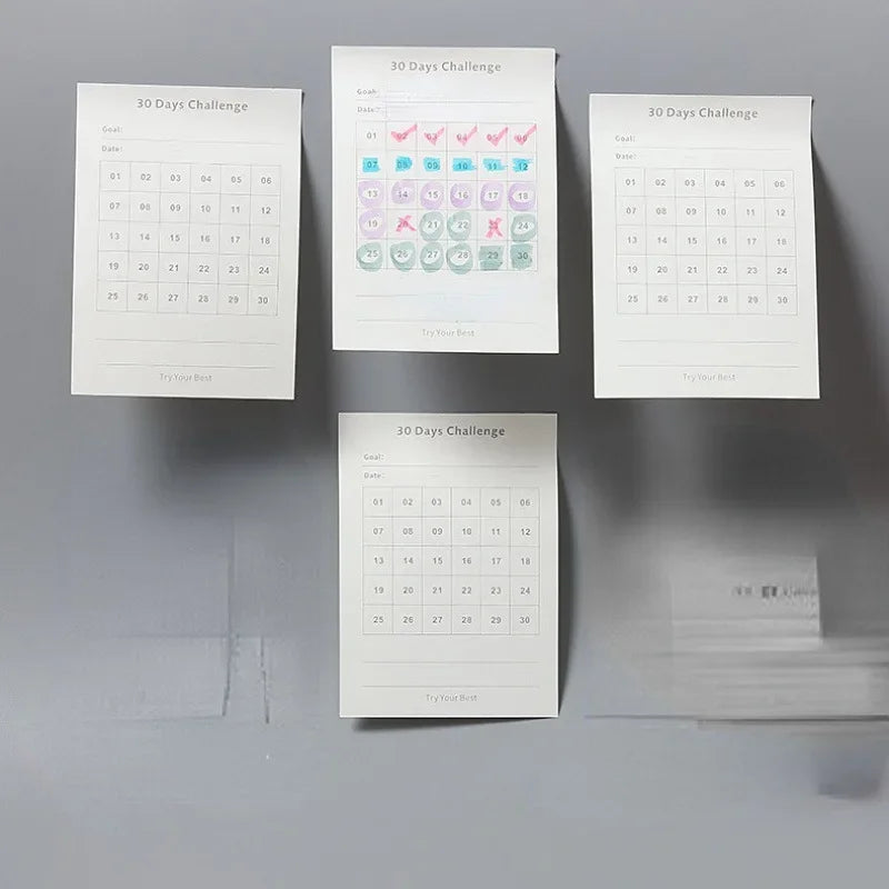 30 Day Self-Discipline Checklist Planner Daily Challenge Notepad Self-adhesive Memo Pads Mini Pocket Checklist Writing Pads