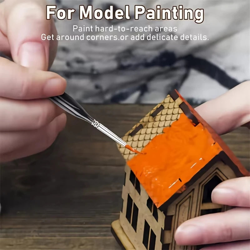 11pcs Watercolor Paint Brush Set for Fine Detail - Durable Miniature Brushes Micro Tips for Warhammer 40K Model & Art Painting