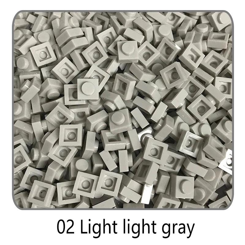 100Pcs DIY Bricks Parts 3024 1x1 Plate Educational Tech Construction Assmble Compatible Block Parts Toys for Child Kids