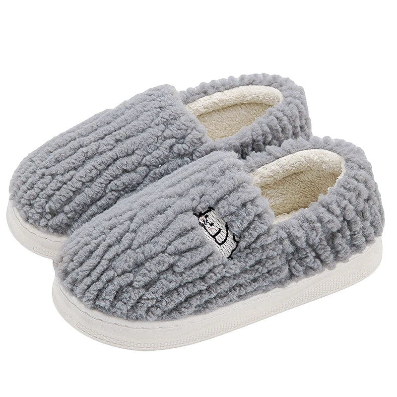 Cocy -Cotton Slippers for Women Suitable for Home Use Indoor Anti Slip Confinement Shoes Thick Soled Warm for Couples Men Slippers