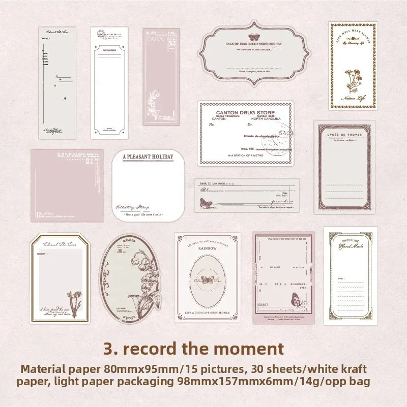30pcs/lot Embrace The Summer Vintage Simple Border Memo Pad Material Paper Creative DIY Journal Collage Stationery