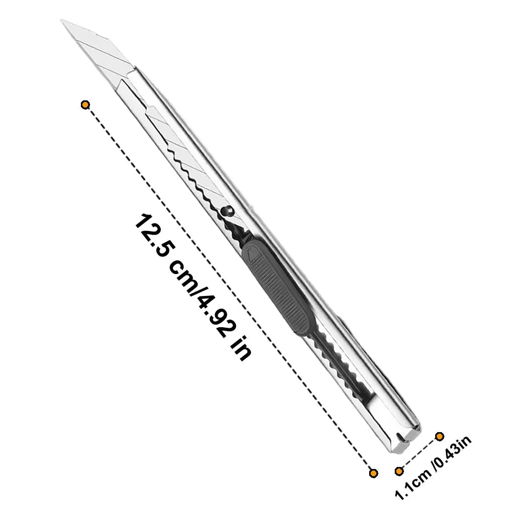 1/5/10Pcs Utility Knife Stainless Steel Paper Cut Box Cutter Tools Kit Non-Slip Blades Unboxing Knife Handicraft Carving Tools