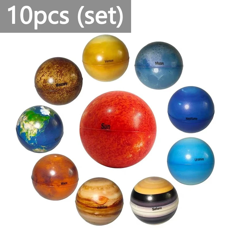 Mini World Earth Stress Balls Children Toy Foam Planet PU Globe Squeezable Balls Finger Exercise Educational Stress Relief Toys