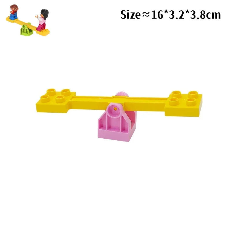 Big Building Blocks Slide Stair Swing Seesaw Ferris Wheel Series Compatible Duploe Large Brick Children Educational Toy Kid Gift