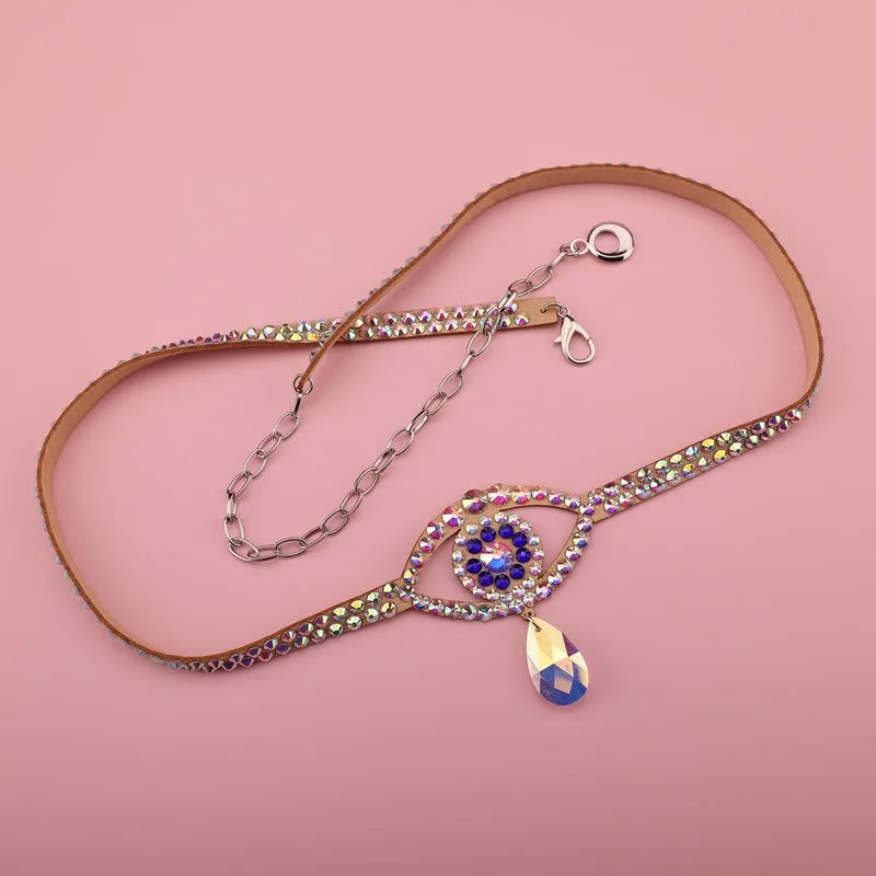 Lumaira - 
Sparkle Belly Dance Waist Chain Belt Shine Layered Rhinestone Body Jewelry Accessories Bikini Chain Adjusyable for Women Girls