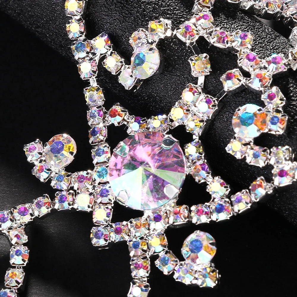 VIVÉRA - 
Colorful Crystal Anklet Bracelet Belly Dance Boho Jewelry for Women Party Exquisite Hollow Rhinestone Foot Bangle Chain Ballroom