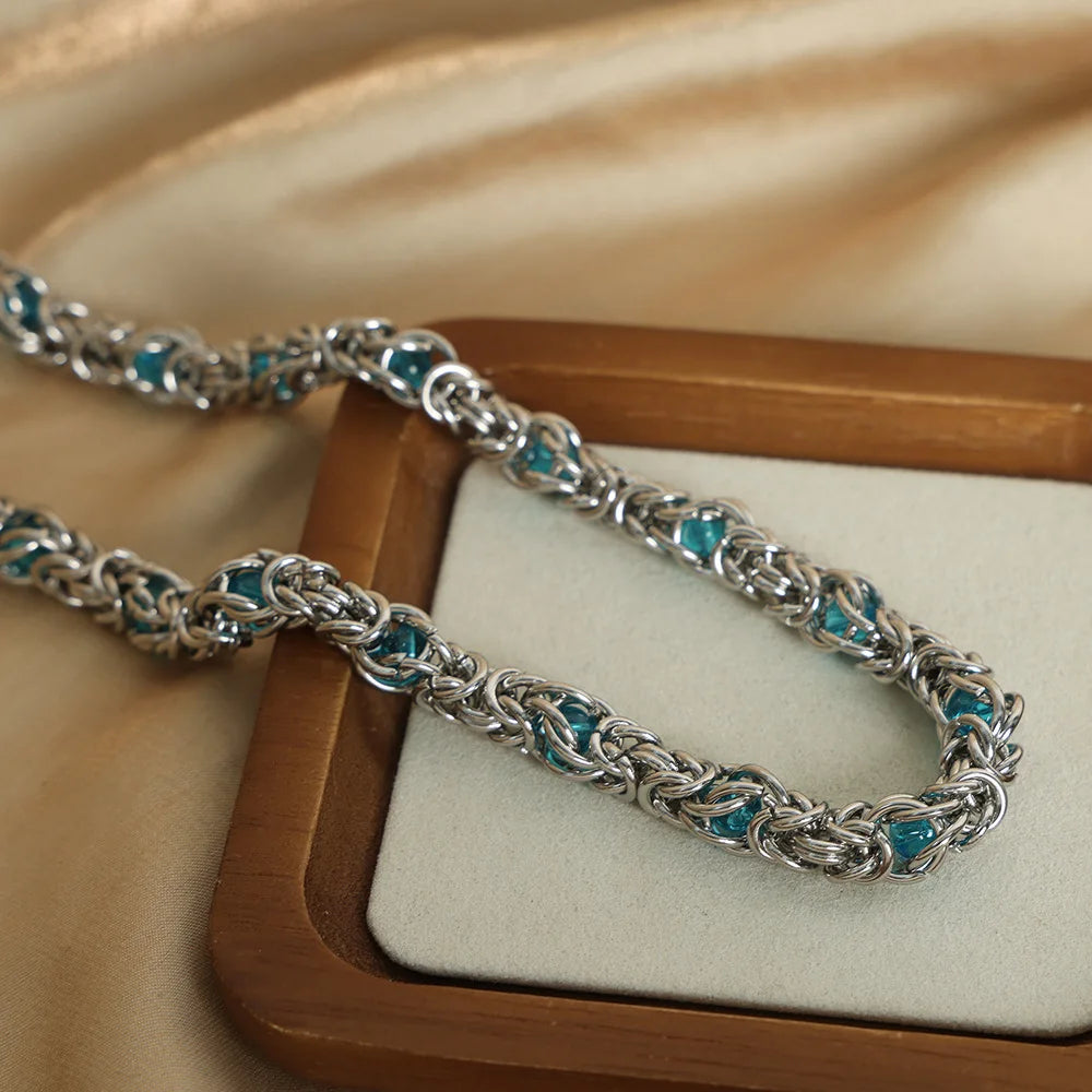 LIORÉ - 
Liora High Quality Stainless Steel Irregularly Chain Necklace Bracelet For Women Men Charm Women's Two Pieces Jewelry Set Gifts