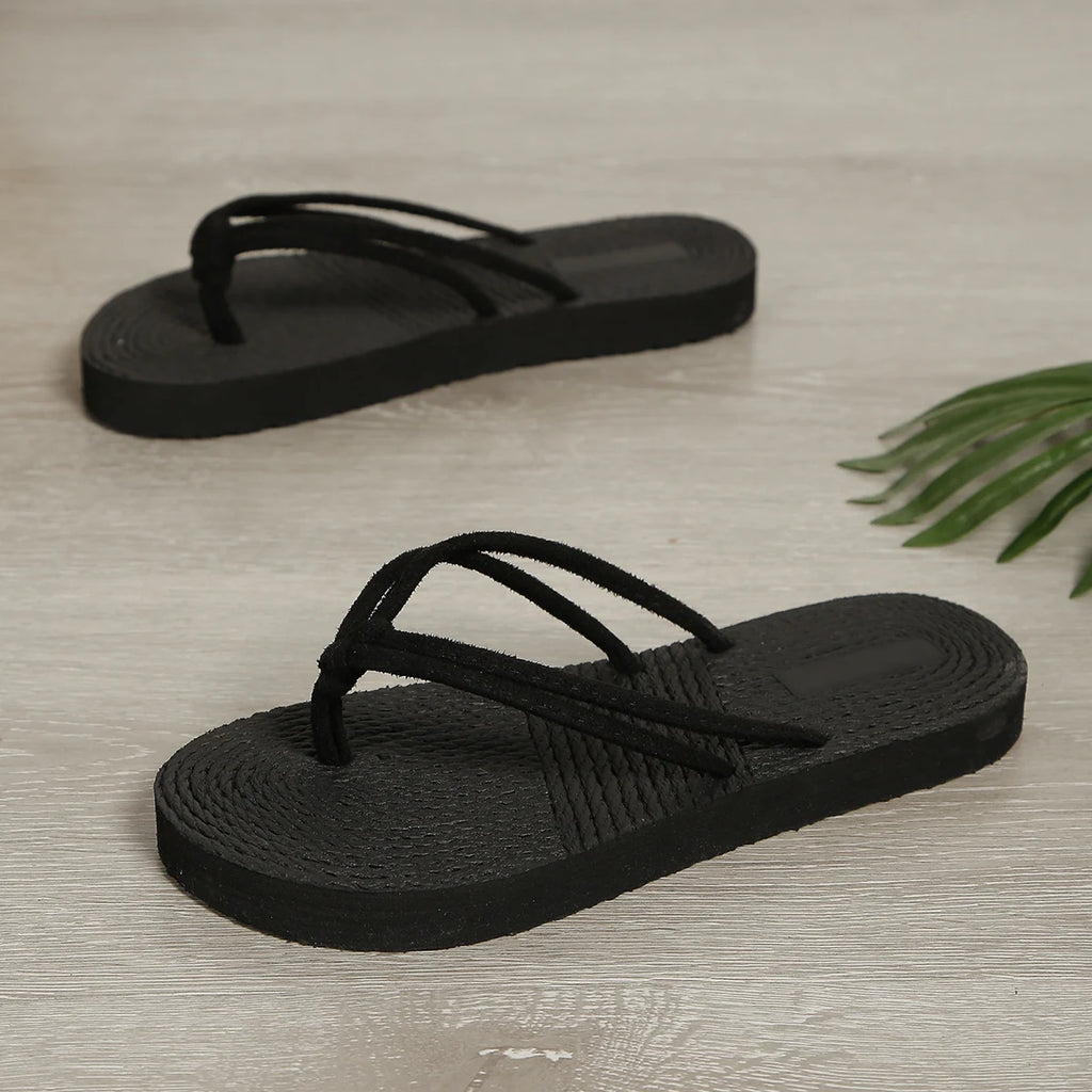trend pure - black belt anti-slip wear flat flip-flops