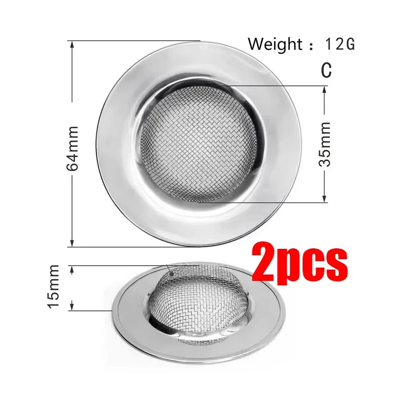 Kitchen Sink Filter Stainless Steel Mesh Sink Strainer Filter Bathroom Sink Strainer Drain Hole Filter Sewer Screen Strainers