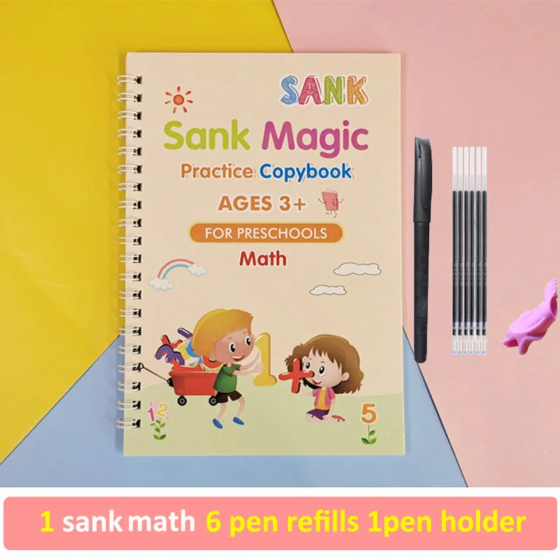 Reusable Magic Copybook Arabic Drawing Toys Children Montessori Pen Control Training Writing Learning Educational Toy Kids Gifts