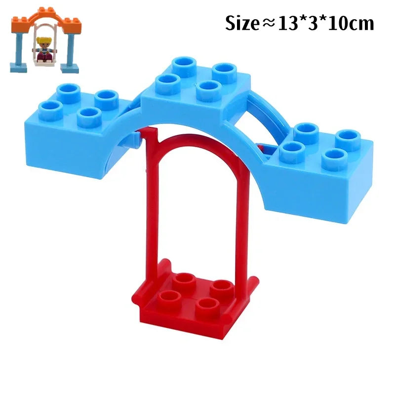 Big Building Blocks Slide Stair Swing Seesaw Ferris Wheel Series Compatible Duploe Large Brick Children Educational Toy Kid Gift