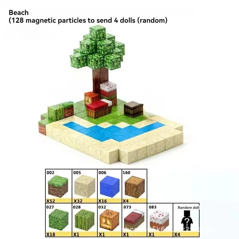 32-212PCS Magnetic Blocks-Build Mine Magnet World Set for Boys & Girls Age 3+, Sensory Toys for Toddlers Gifts Construction Toys