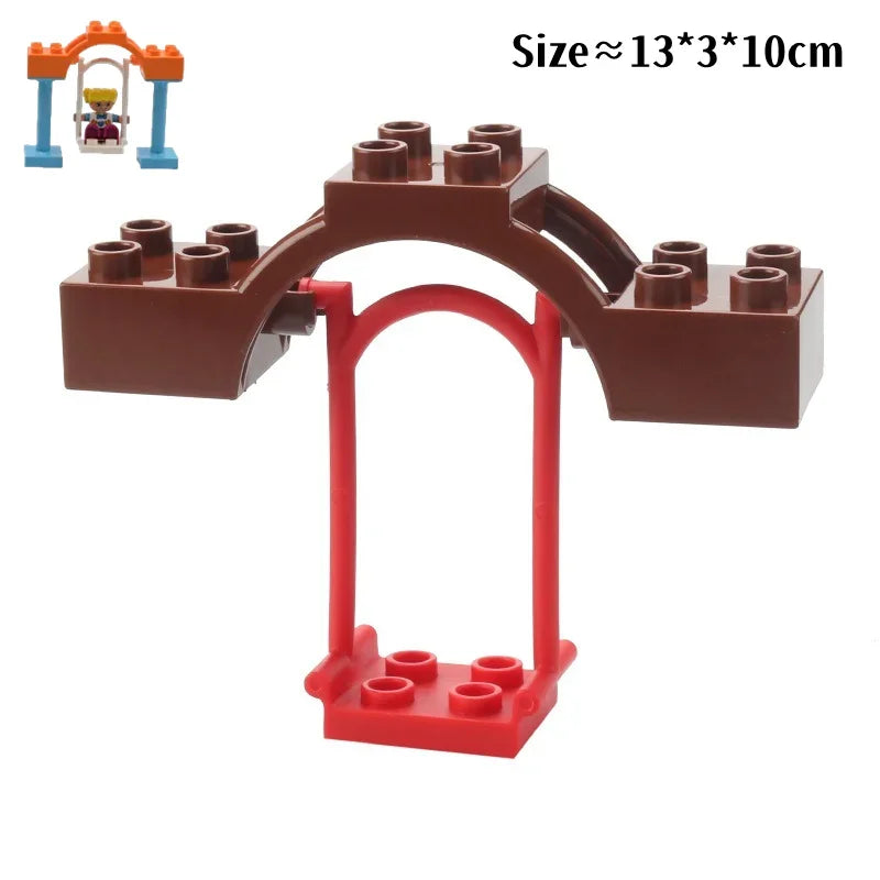 Big Building Blocks Slide Stair Swing Seesaw Ferris Wheel Series Compatible Duploe Large Brick Children Educational Toy Kid Gift