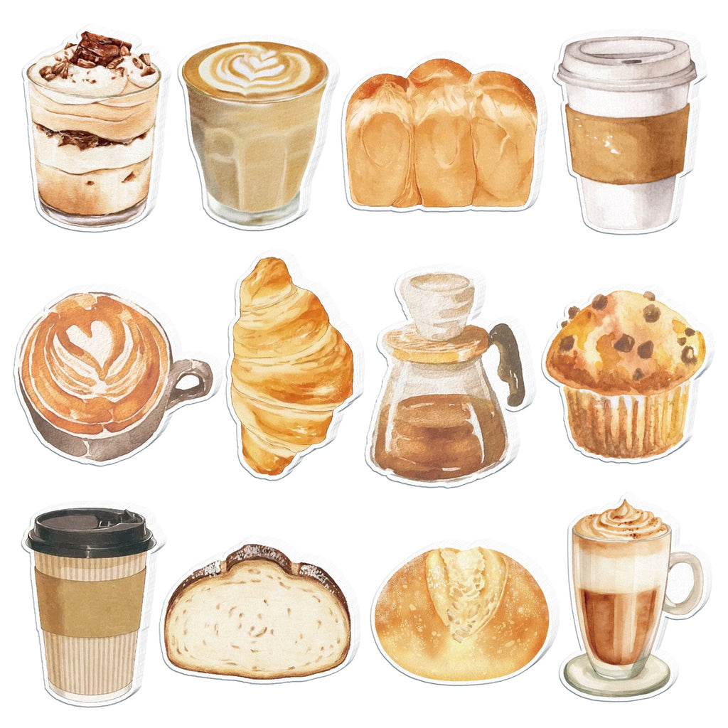 12/24/36pcs Coffee Theme Sticky Notes Set, Self-Stick Notes Pads, Writing Memo Pads for Office Home Use Kids Gifts Supplies