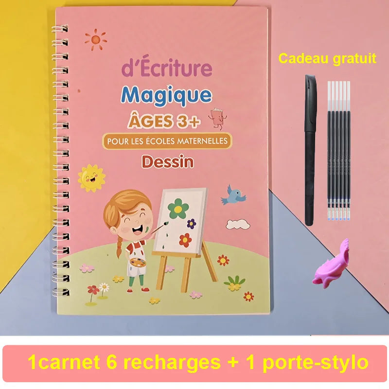 Reusable Magic Copybook Arabic Drawing Toys Children Montessori Pen Control Training Writing Learning Educational Toy Kids Gifts
