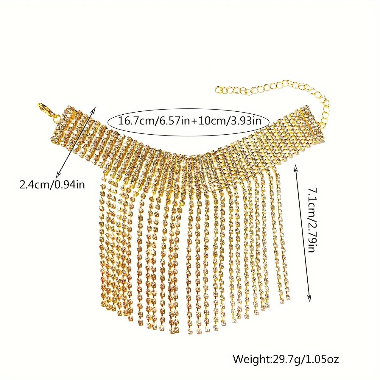 GLINTA- 
piece Fashion new style Rhinestone chain national style shiny tassel charm chain foot accessories high heel shoes accessories