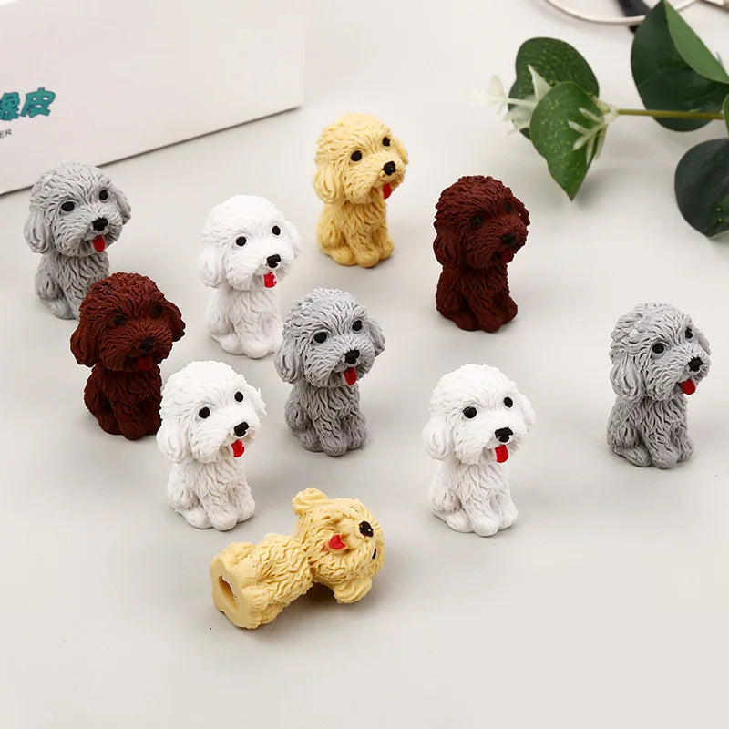 4/10/20/30 Pcs Dog Eraser Students Stationery Puppy Figure Playset 3d Mini Animal Figurines The Tpr Child Erasers Kids