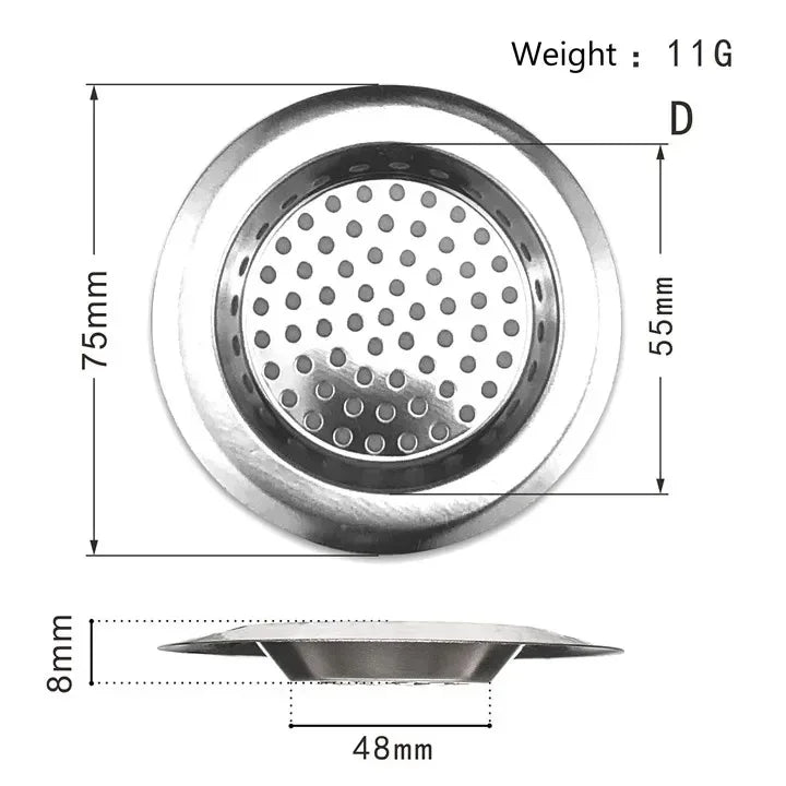 Kitchen Sink Filter Stainless Steel Mesh Sink Strainer Filter Bathroom Sink Strainer Drain Hole Filter Sewer Screen Strainers