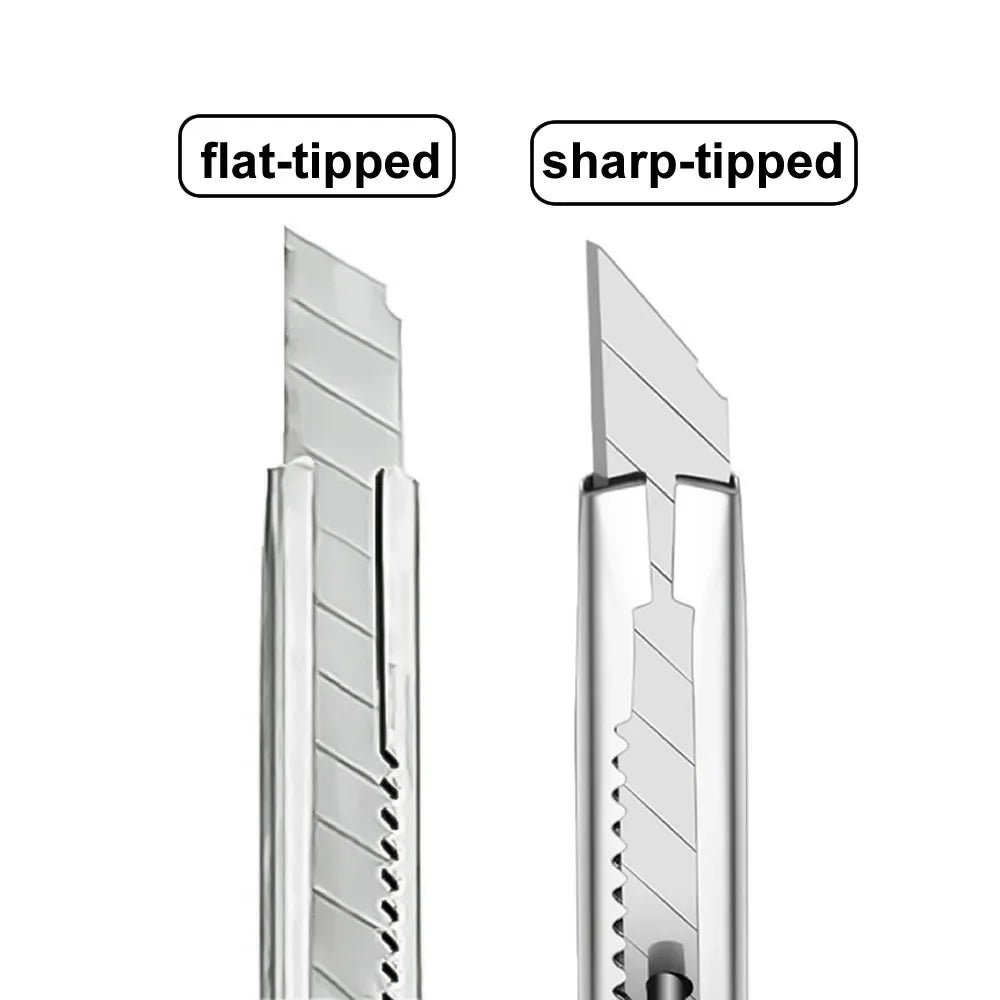 1/5/10Pcs Utility Knife Stainless Steel Paper Cut Box Cutter Tools Kit Non-Slip Blades Unboxing Knife Handicraft Carving Tools