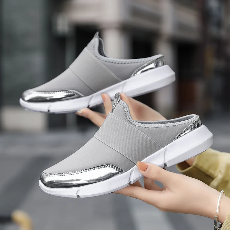 Breathable Light - Women Mules New Casual Half Slippers Outdoor Flats Zapatos De Mujer Quality Shoes for Woman Slippers Plus Size