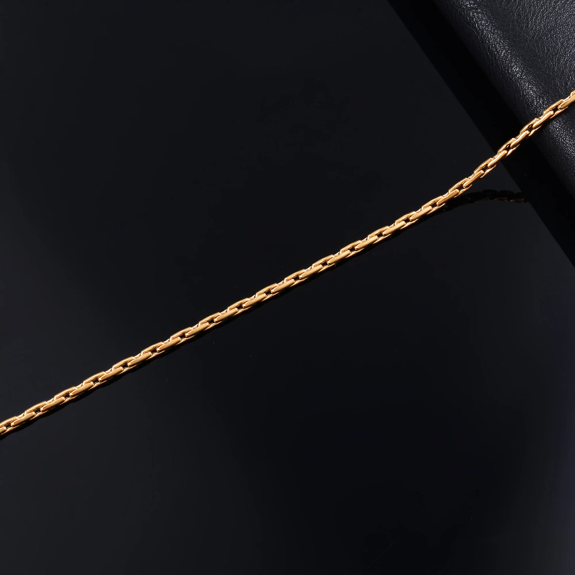 Aurielle - Gold Color Plated Thin Necklace Link Cable Chain 316L Stainless Steel Jewelry Accessories on Neck for Women Ladies Choker Gift