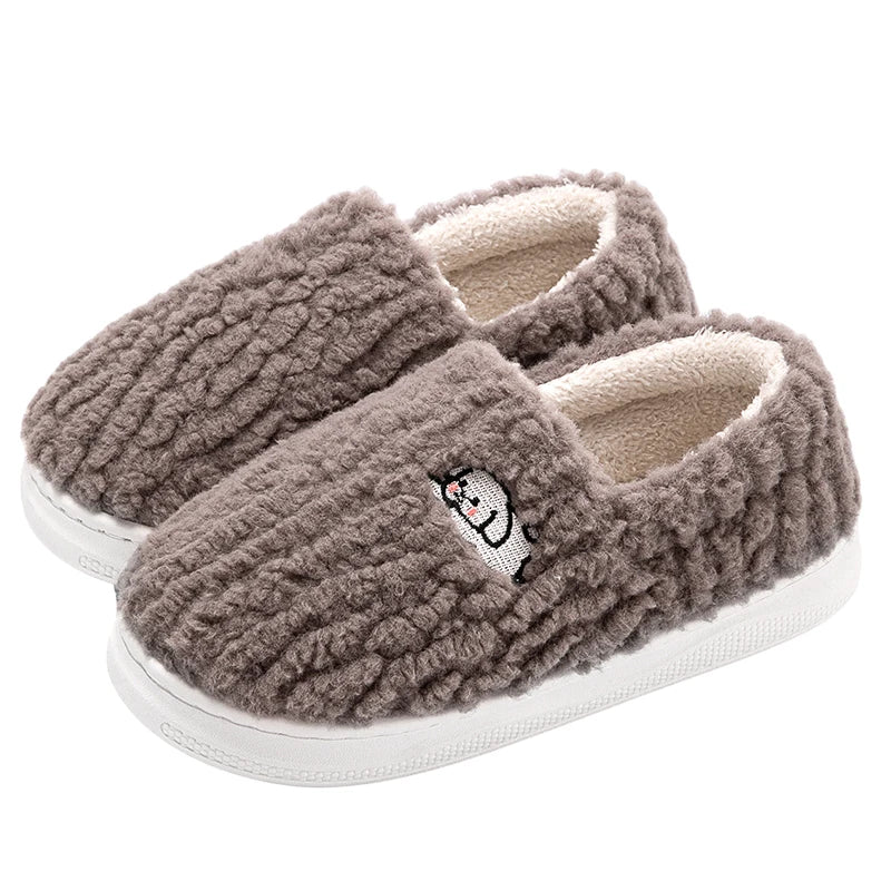 Cocy -Cotton Slippers for Women Suitable for Home Use Indoor Anti Slip Confinement Shoes Thick Soled Warm for Couples Men Slippers
