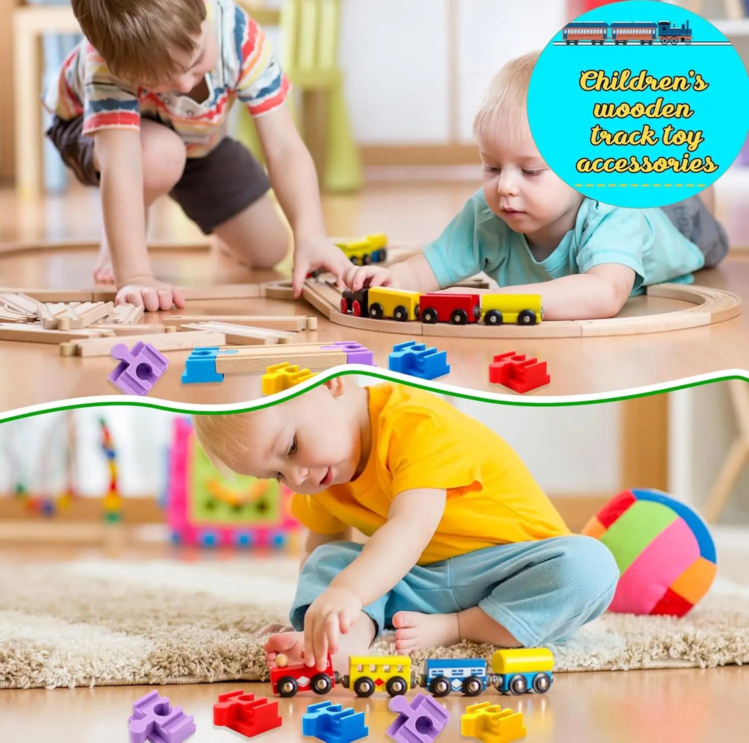 Wooden Train Rail Kinds Of Wooden Train Track Connector Adapter Fit for All Brands Wood Tracks Educational Toys For Kids Gift
