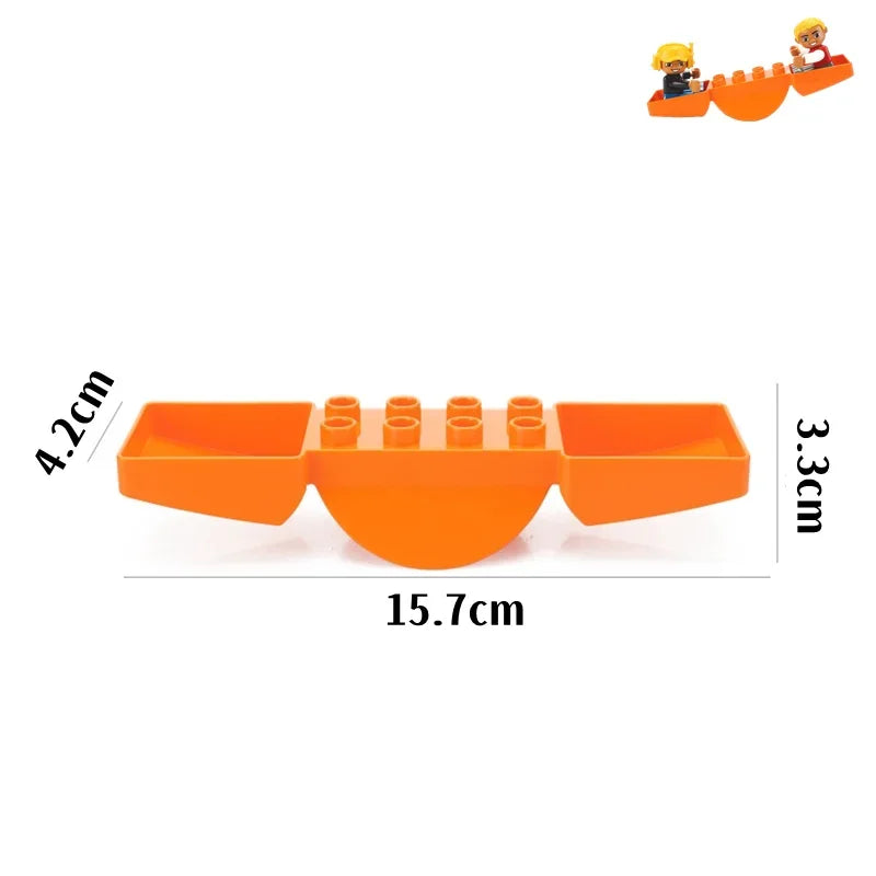 Big Building Blocks Slide Stair Swing Seesaw Ferris Wheel Series Compatible Duploe Large Brick Children Educational Toy Kid Gift