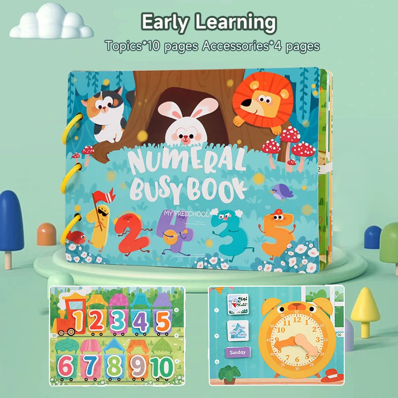 Montessori Baby Busy Book My First Quiet Book Paste Early Learning Education Toy Children Matching Game Toys for Kids 1 2 3 Year